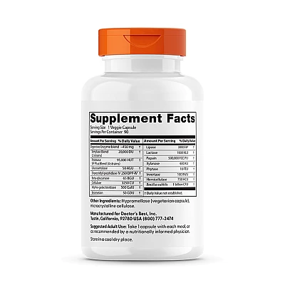 אנזימי עיכול 90 כמוסות צמחוניות - מבית Doctor's best