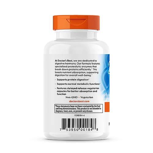 אנזימים מפרקי חלבון 90 כמוסות - מבית Doctor's best