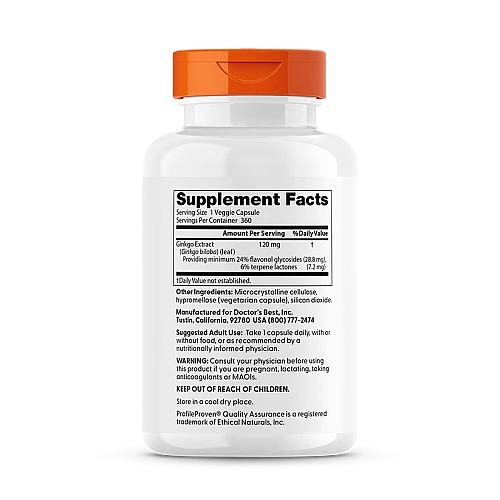 גינקו 120 מ"ג - 360 כמוסות מבית Doctor's best