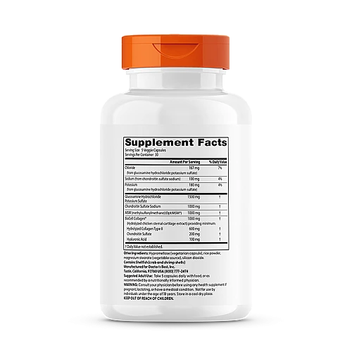גלוקוזאמין כונדרואיטין MSM + חומצה היאלורונית 150 כמוסות - מבית Doctor's best