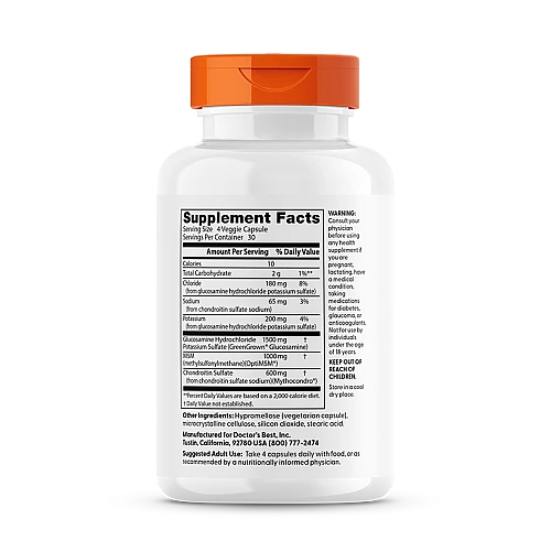 גלוקוזאמין כונדרואיטין MSM טבעוני 120 כמוסות - מבית Doctor's best