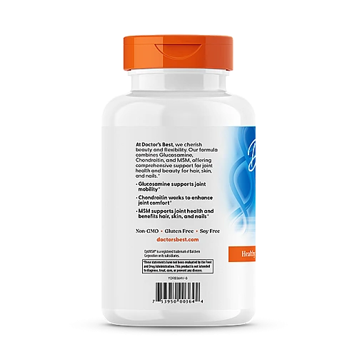גלוקוזמין וכונדרואיטין + MSM יחס מאוד גבוה - 360 כמוסות מבית Doctor's best