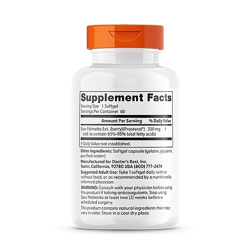 דקל ננסי 320 מ"ג 60 כמוסות - מבית Doctor's best