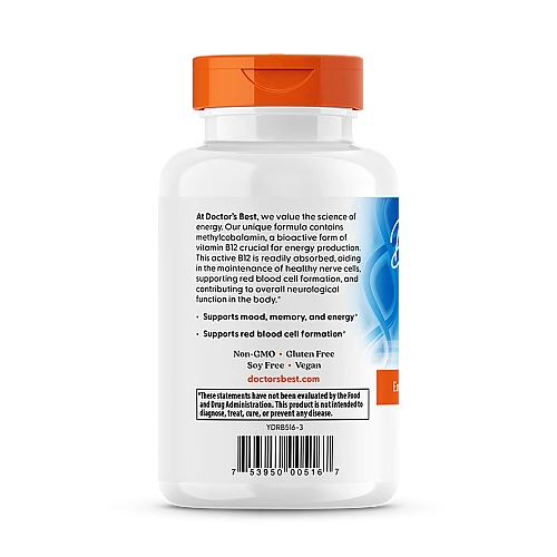 ויטמין B12 מקג 1,500 - 180 כמוסות מבית Doctor's best