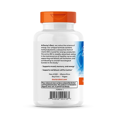 ויטמין B12 מקג 1,500 - 180 כמוסות מבית Doctor's best ויטמין B12 מקג 1,500 - 180 כמוסות מבית Doctor's best