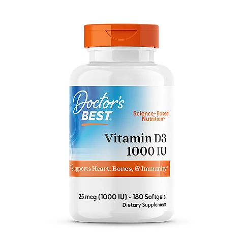 ויטמין IU 1000 D3 יחב"ל - 180 כמוסות מבית Doctor's best ויטמין IU 1000 D3 יחב"ל - 180 כמוסות מבית Doctor's best