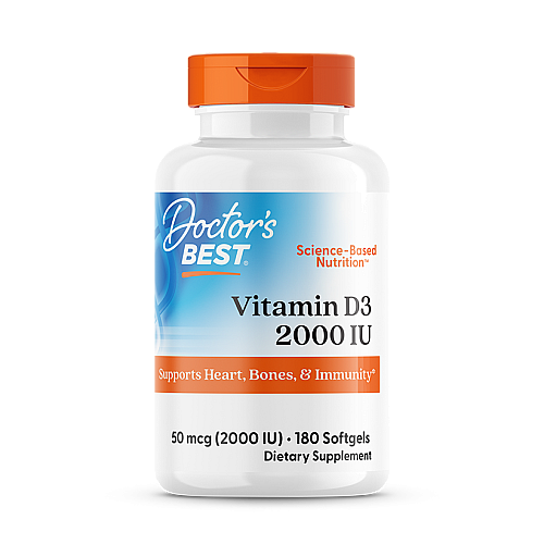 ויטמין די IU 2000 D3 יחב"ל - 180 כמוסות רכות - מבית Doctor's best