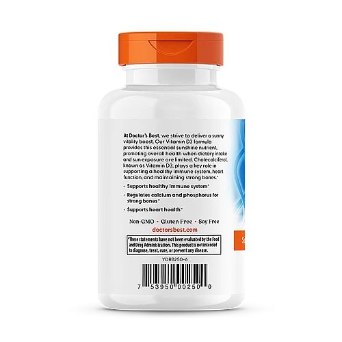 ויטמין די IU 5000 D3 יחב"ל - 360 כמוסות רכות - מבית Doctor's best