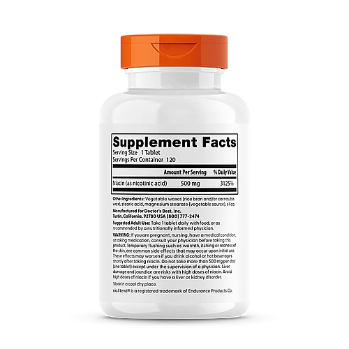 וניאצין 500 מ"ג 180 טבליות- מבית Doctor's best