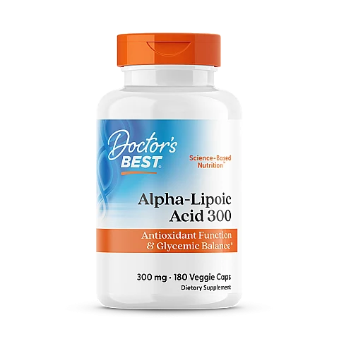 חומצה אלפא ליפואית 300 מ"ג - 180 כמוסות - מבית Doctor's best חומצה אלפא ליפואית 300 מ"ג - 180 כמוסות - מבית Doctor's best