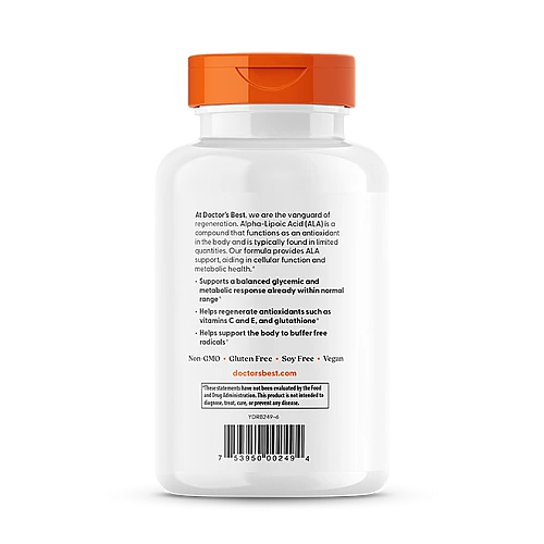 חומצה אלפא ליפואית 600 מ"ג - 180 כמוסות מבית Doctor's best