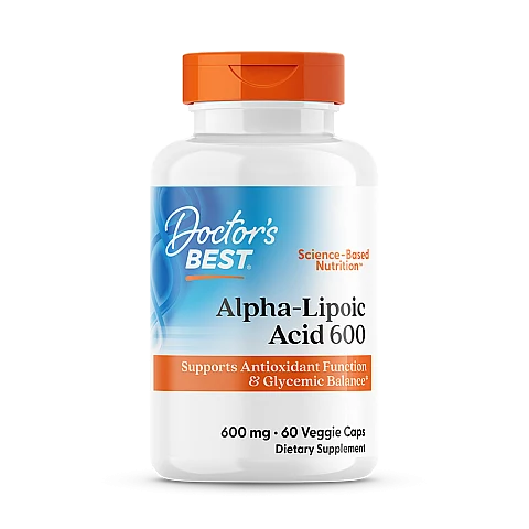 חומצה אלפא ליפואית 600 מ"ג - 60 כמוסות מבית Doctor's best חומצה אלפא ליפואית 600 מ"ג - 60 כמוסות מבית Doctor's best