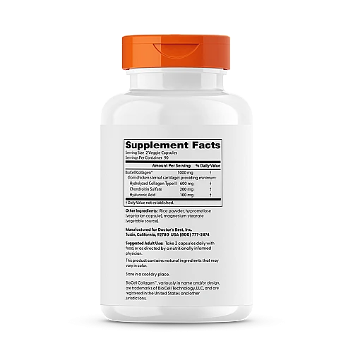 חומצה היאלורונית + כונדרואיטין סולפט - 180 כמוסות - מבית Doctor's best