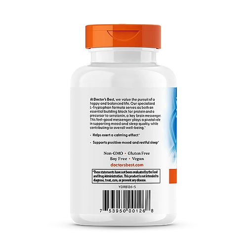 חומצת אמינו ל-טריפטופן 500 מ"ג - 90 כמוסות מבית Doctor's best