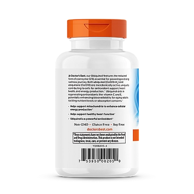 יוביקווינול 100 מ״ג - 60 כמוסות - מבית Doctor's best