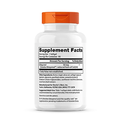 יוביקווינול 50 מ״ג - 90 כמוסות - מבית Doctor's best