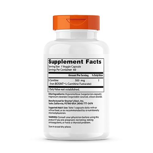 ל- קרניטין 855 מ"ג - 60 כמוסות - מבית Doctor's best