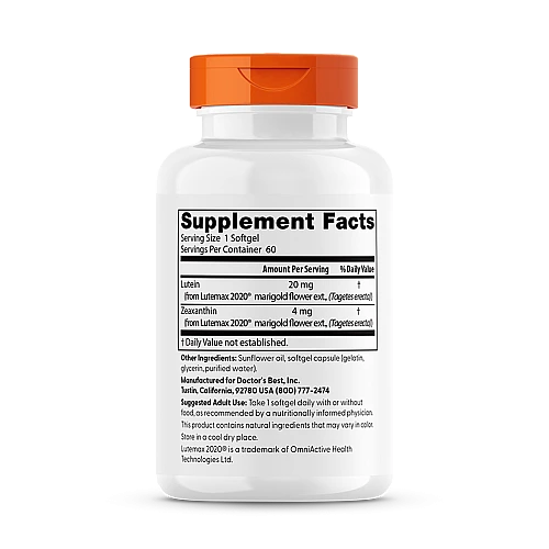 לוטאין 20 מ"ג עם זיאקסנתן - 60 כמוסות מבית Doctor's best