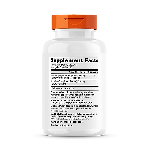 קוורצטין ברומליין 180 כמוסות - מבית Doctor's best