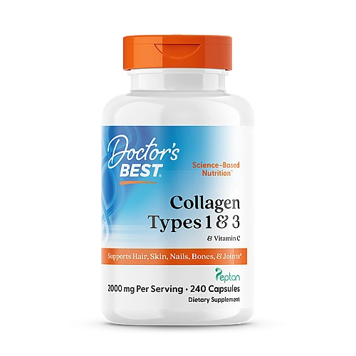 קולגן סוג 1 ו-3 ‏2,000 מ"ג וויטמין C סי 180 טבליות - מבית Doctor's best