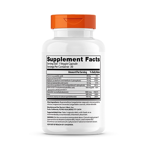 קומפלקס B פעיל באופן מלא 30 כמוסות - מבית Doctor's best