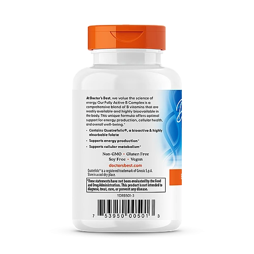 קומפלקס B פעיל לחלוטין 60 כמוסות צמחיות - מבית Doctor's best