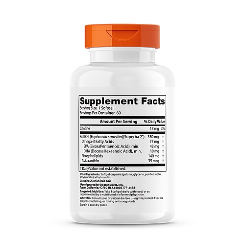 קריל אמיתי 60 כמוסות  - מבית Doctor's best