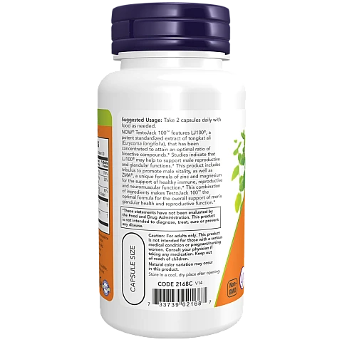 Testojack 100 טסטוג'ק תמיכה בטסטוסטרון 60 כמוסות - מבית NOW FOODS Testojack 100 טסטוג'ק תמיכה בטסטוסטרון 60 כמוסות - מבית NOW FOODS