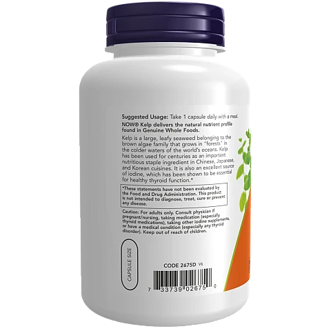 קלפ אצות ים 325 מק"ג 250 כמוסות - מבית NOW FOODS קלפ אצות ים 325 מק"ג 250 כמוסות - מבית NOW FOODS