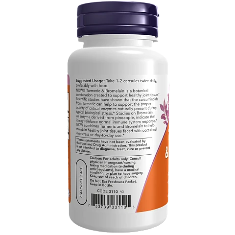 כורכום וברומלאין 90 כמוסות - מבית NOW FOODS כורכום וברומלאין 90 כמוסות - מבית NOW FOODS