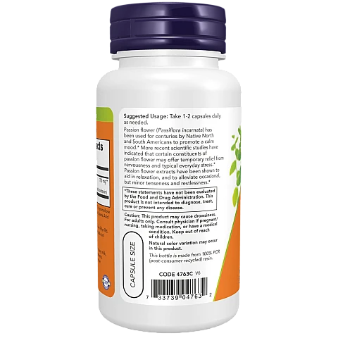 פסיפלורה 350 מ"ג - 90 כמוסות מבית NOW FOODS