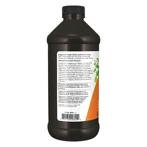 תרכיז נוזל אסאי 500 מ"ג 473 מ"ל - מבית NOW FOODS