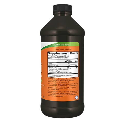 תרכיז נוזל אסאי 500 מ"ג 473 מ"ל - מבית NOW FOODS