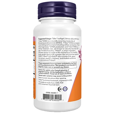 7-Keto-DHEA ג'ל 100 מ"ג 60 כמוסות - מבית NOW FOODS