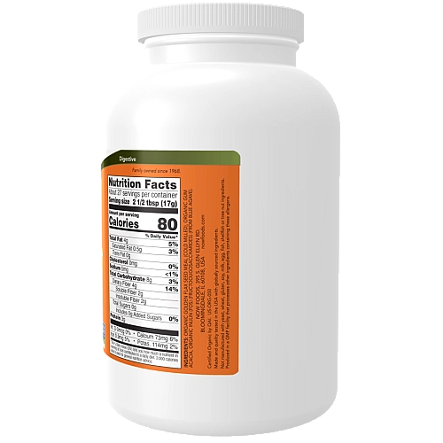 Fiber-3 אבקת סיבים אורגנית 454 גרם - מבית NOW FOODS