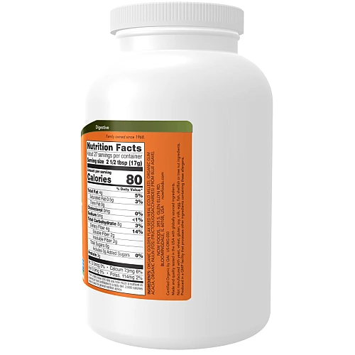 Fiber-3 אבקת סיבים אורגנית 454 גרם - מבית NOW FOODS