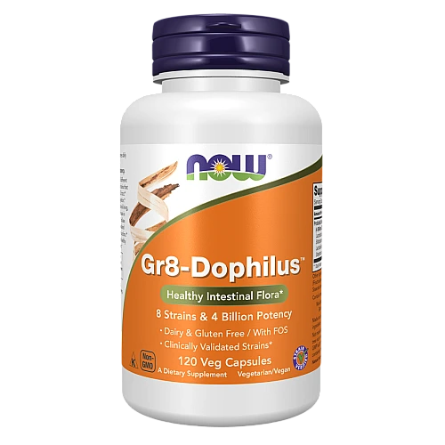 GR8 דופילוס פורמולה פרוביוטיקה - 120 כמוסות - מבית NOW FOODS