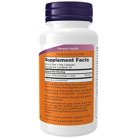 Keto-7 DHEA דיהה 7-קטו 25 מ"ג 90 כמוסות - מבית NOW FOODS Keto-7 DHEA דיהה 7-קטו 25 מ"ג 90 כמוסות - מבית NOW FOODS