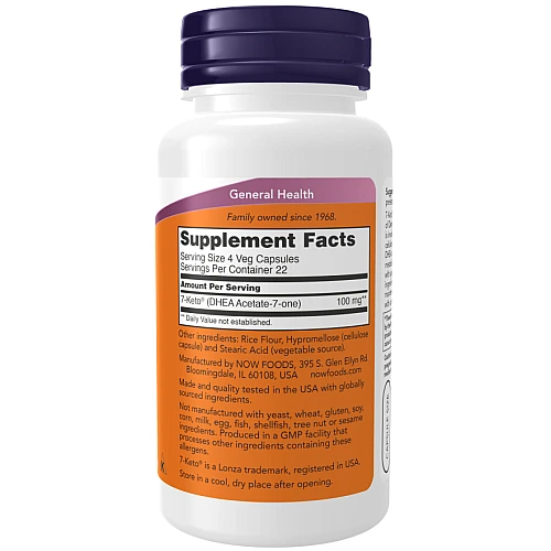 Keto-7 DHEA דיהה 7-קטו 25 מ"ג 90 כמוסות - מבית NOW FOODS