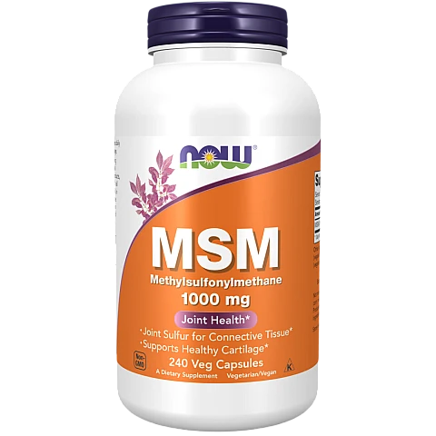 MSM מתיל סולפוניל מתאן 1000 מ"ג - 240 כמוסות - מבית NOW FOODS MSM מתיל סולפוניל מתאן 1000 מ"ג - 240 כמוסות - מבית NOW FOODS
