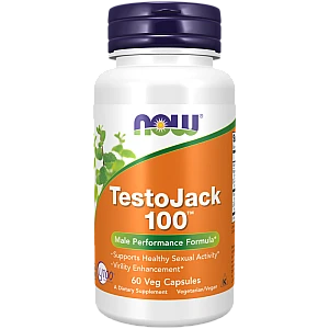 Testojack 100 טסטוג'ק תמיכה בטסטוסטרון 60 כמוסות - מבית NOW FOODS