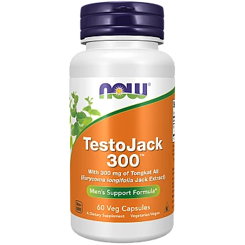 Testojack 300 טסטוג'ק לשיפור מיני גברים 300 מ"ג 60 כמוסות - מבית NOW FOODS