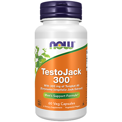 Testojack 300 טסטוג'ק לשיפור מיני גברים 300 מ"ג 60 כמוסות - מבית NOW FOODS