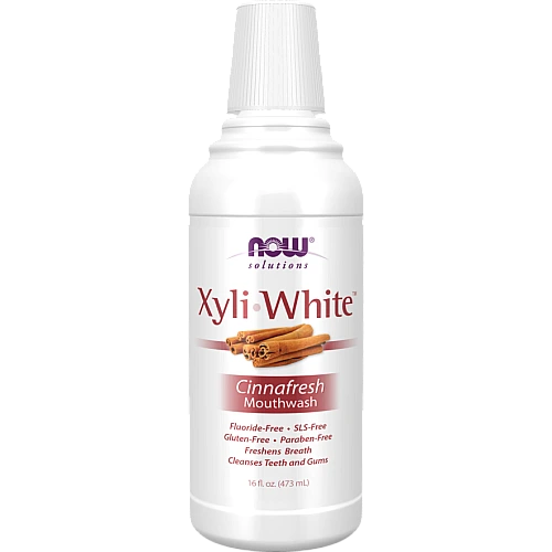 XyliWhite מי פה מלבינה טעם קינמון מרענן 473 מ"ל - מבית NOW FOODS