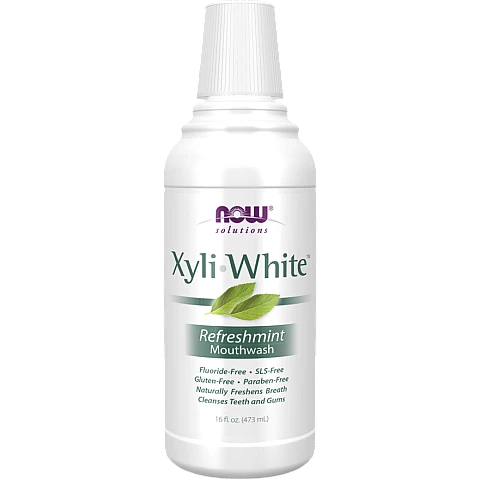 XyliWhite מי פה מלבינה צמחונית בטעם מנטה 473 מ"ל - מבית NOW FOODS XyliWhite מי פה מלבינה צמחונית בטעם מנטה 473 מ"ל - מבית NOW FOODS