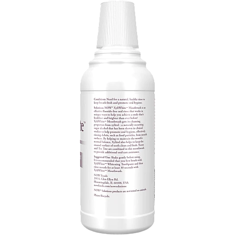XyliWhite מי פה מלבינה צמחונית נים ועץ התה בטעם מנטה 473 מ"ל - מבית NOW FOODS