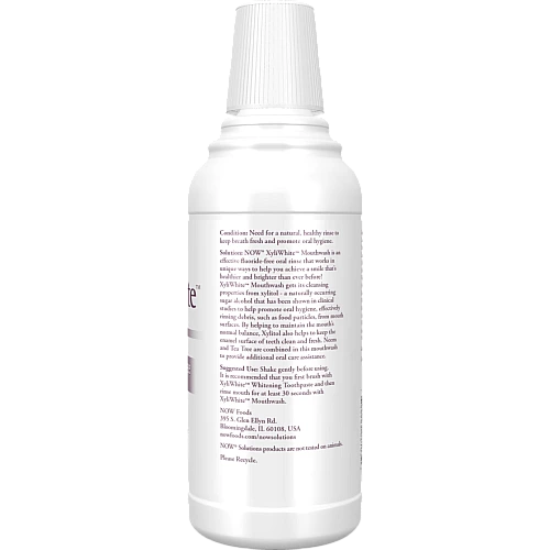 XyliWhite מי פה מלבינה צמחונית נים ועץ התה בטעם מנטה 473 מ"ל - מבית NOW FOODS