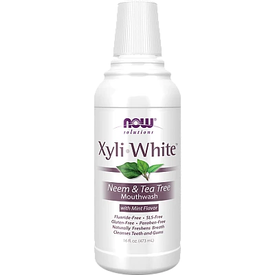 XyliWhite מי פה מלבינה צמחונית נים ועץ התה בטעם מנטה 473 מ"ל - מבית NOW FOODS