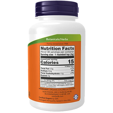 אבקה כלורלה אורגנית 113 גרם - מבית NOW FOODS אבקה כלורלה אורגנית 113 גרם - מבית NOW FOODS