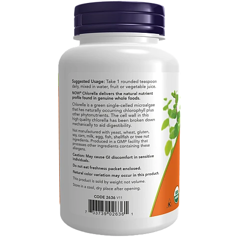 אבקה כלורלה אורגנית 113 גרם - מבית NOW FOODS אבקה כלורלה אורגנית 113 גרם - מבית NOW FOODS